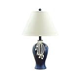 BinOxy Nachttischlampe Moderne Blaue Tischlampenharz-Nachttischlampen mit Stofflampenschirm Nordic-Stil Nachttische Lampen for Home Office Cafe-Lampe, 21,6 'H Lampe für Schlafzimmer