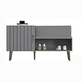 EVepes Schuhregale Schuhbank aus MDF-Holz, moderner kreativer Schuhregal-Organizer mit schaumstoffgepolstertem Sitz und Tür für den Eingangsbereich 39,3 x 11,8 x 19,6 '' Aufbewahrungsorganisator