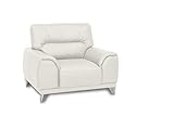 Mivano Sessel Frisco / Polstersessel in Lederoptik passend zum 2er und 3er Sofa Frisco / Sofagarnitur / 112 x 92 x 96 / Weiß