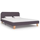 BULANED Bettgestell, Bett, Lattenrost, Bettrahmen, Jugendbett, Bed Frame, Taupe Stoff 180x200 cm