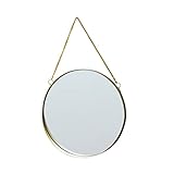 Beavorty Schminkspiegel Runder Wandspiegel Heimdekoration Wandbehang Dekor Großer Wandspiegel Runder Hängespiegel Mit Metallrahmen Faltbarer Make-Up-Spiegel Kosmetikspiegel