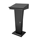 RENLXFI Rednerpult Stehpult Podium Rednerpult Podium Stand, Kirche Kanzel Podien Lesen oder Laptop Schreibtisch, mit schrägen oberen Regal, für Büro Bühne Studio Schreibtisch speichern