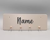 Kindergarderobe mit Namen - Wand Garderobe für Kinder Sandton Buche - personalisiert Wunschname anthrazit