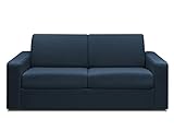 Vente-unique Sofa - 3-Sitzer - Mit Matratze - Stoff - Dunkelblau - COGLIO