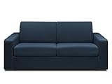 Vente-unique Sofa - 3-Sitzer - Mit Matratze - Stoff - Dunkelblau - COGLIO