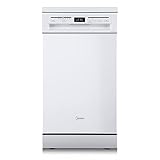 Midea SF 5.45NW wi Geschirrspüler 45cm Spülmaschine mit WIFI/Geschirrspüler Freistehend & Unterbau / 9 MGD / 47 db / 6 Programme / 63 kWh/100 Zyklen -weiß Energieklasse D