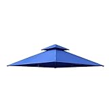 HCZION Pavillonabdeckung Ersatzdach Pavillondach 3mx3m Dachüberdachung 2-stöckig Pavillon Dachabdeckung Großer Rechteckiger Sonnenschirmbezug (Color : Blue)