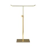 Schmuckhalter Metall-Schmuckständer, Halskettenhalter, T-förmiger vergoldeter Tisch-Schmuck-Organizer, Turm for Aufhängen von Anhängern, Ohrringen, Armbändern Schmuckständer (Color : Gold)