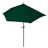 Mendler Sonnenschirm halbrund Parla, Halbschirm Balkonschirm, UV 50+ Polyester/Alu 3kg - 270cm grün ohne Ständer