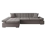 Mirjan24 Ecksofa Malwi mit Regulierbare Armlehnen Design Eckcouch mit Schlaffunktion Bettkasten L-Form Sofa Wohnlandschaft Couch v2 (Sun 95, Ecksofa: Links)