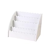 Operitacx Weißer Desktop-Kosmetikkoffer Bürozubehörhalter Tisch-Kosmetik-Organizer Ornamente Nagellack-Halterung Desktop-Make-Up-Organizer Desktop-Kosmetikbox