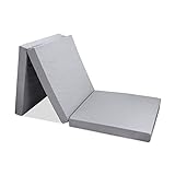 Totsy Baby Gästebett Matratze Klappmatratze 195x65x8 cm - Gästematratze klappbar Foldable Mattress Faltmatratze mit abnehmbarem Bezug Bodenmatratze Grau