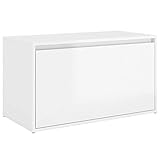 vidaXL Flurbank 1 Schublade Sitzbank Sitztruhe Schuhbank Garderobenbank Truhenbank Bank mit Stauraum Flurmöbel 80x40x45cm Hochglanz-Weiß Holzwerkstoff