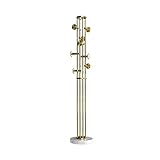 BinOxy Garderobenständer Senior-Kleiderständer for Aufhängen, bodenstehend, Schlafzimmer, Zuhause, goldfarbener Edelstahl-Garderobenständer Free Standing Coat Rack (Color : A)