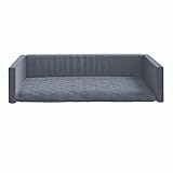 Tidyard Kofferraum-Hundebett Hundekorb Hundesofa Tierbett Haustiersofa Welpenbett Hundecouch Hundekörbchen Haustierbett 90 x 60 x 19 cm (B x T x H) Polyester-Gewebe in Leinenoptik