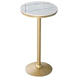 SONLED Bistro-Tisch, rund, Barhöhe, Cocktailtisch, Marmor-Bartisch, runder Bartisch mit Metallbeinen und Sockel, 55,9 cm (Größe: Höhe: 95 cm)
