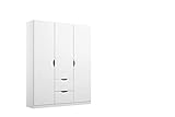 Rauch Möbel Alvara Schrank Drehtürenschrank in Weiß 2-türig mit 2 Schubladen, inklusive Zubehörpaket Basic 1 Kleiderstange, 3 Einlegeböden BxHxT 136x197x54 cm