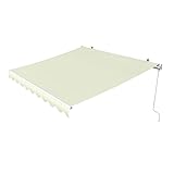 paramondo Gelenkarmmarkise Easy Balkonmarkise Sonnenschutz Terrasse, Kurbelbedienung, 2,95 x 2 m (Breite x Ausfall), Uni Hellbeige