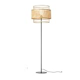 SYALEO Dekorative LED Stehlampe für Wohnzimmer Moderne Minimalistische Stehlampe Japanische Rattan Vertikale Lampe für Schlafzimmer Büro Lesen Home Decor Lesen Arbeiten