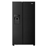 Hisense RS694N4TFE Side-by-Side Kühl-Gefrierkombination/ NoFrostPlus/ Inverter-Kompressor/ Eis-Wasser Spender/ HolidayMode/ 178,6 cm/ Kühlteil 371 l/ Gefrierteil 191 l/ 42 dB/ 323 kWh/ Jahr/ Inox-Look