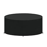 SanGlory Gartenmöbel Abdeckung Wasserdicht Sonneninsel Abdeckung Schwerlast Oxford Gewebe Whirlpool SPA Abdeckung Anti-UV Schutzhülle für Gartentisch Sitzgruppe, Rund (220x71cm)