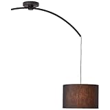 Lightbox Pendelleuchte Design Deckenlampe mit Auslegearm und Textilschirm, Ø 40cm, E27 Fassung für max. 40 Watt - Metall/Textil in schwarz