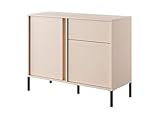 Kommode 103x81x39,5 cm DAST D Schubladenschrank 2 Türen 1 Schubkästen Schrank Wihnzimmerschrank