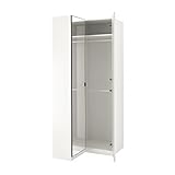 IKEA PAX/FARDAL/ÅHEIM Eckschrank, 110/88x236 cm, Weiß Hochglanz/Spiegelglas