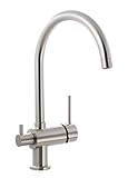 Küche Armatur mit Maschinenanschluss Geräteanschluss Küchenarmatur Einhebelmischer Wasserhahn küche armatur (Hochauslauf, Nickel-Gebürstet)
