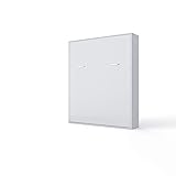 Invento Schrankbett Wandklappbett V-Bett Wandbett Bettschrank Funktionsbett Vertical Gästebett Klappbar Schrank mit integriertem Klappbett Gästezimmer Wohnzimmer Schlafzimmer 160x200 (Weiß/Weiß Matt)