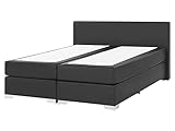 Beliani Boxspringbett Kunstleder schwarz 160 x 200 cm President