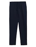 Marks & Spencer Herren-Jogginghose aus reiner Baumwolle, gerade Passform, Dunkles Marineblau , X-Large Kurz