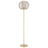 HOMCOM Stehlampe Wohnzimmer Stehleuchte 40W Standleuchte mit E27 Fassung Metallgitter Schirm Schlafzimmer Vintage Gold 35 x 150 cm