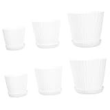 Yardwe 6 Sets Sukkulenten-Rosen-Blumentopf Mini-Töpfe Blumendekorationen Kunststoff-Setzlingstöpfe Kaktus-Topf Blumentopf-Untertassen Pflanztopf-Tabletts Kunststoff-Blumentopf