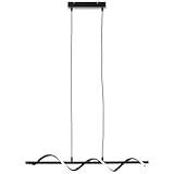 höhenverstellbare LED Hängelampe - matt schwarze Pendelleuchte im modernen Design - Lichtfarbe: 4000K und Helligkeit: 2600lm - 150 cm Höhe & 80 cm Breite - aus Metall/Kunststoff