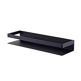 Duschablage Wandmontiertes Badezimmer-Organizer-Rack aus Edelstahl 304, quadratisches Bad-Duschregal, Duschregal, Badezimmerregal, Aufbewahrung (Color : Black)