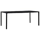 ZQQLVOO Gartentisch Schwarz 180x83x72 cm Stahl Garten Terrasse Esstisch Campingtisch Partytisch Geeignet für Balkone, Terrassen, Decks