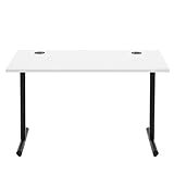 Amazon Marke - Movian Schlichter Schreibtisch, weiße Platte und schwarzes Gestell, 120 x 60 x 73,6 cm