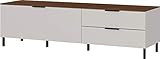 Amazon Marke - Alkove Lowboard/TV-Unterschrank Kastoria, in Kaschmir/Nussbaum-Nachbildung, mit 2 Schubladen und einer Klappe, 164 x 47 x 47 cm (BxHxT)