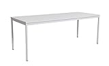 furni24 Schreibtisch-Stahl 180x80x75cm, Grau, TÜV/GS-Einfache Montage, Arbeitstisch, Bürotisch, Küchentisch, Esstisch, Druckertisch Büro-Möbel Arbeitszimmer Computertisch Gaming-Tisch Mehrzwecktisch