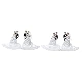 COHEALI 4 Stück Hochzeitsdeko Paar Geschenk Esstisch-Dekoration Hochzeitspaar-Figur Verlobungskuchen-Deko-Figuren Puppen-Statuette Ornamente Braut- Und Bräutigam-Ornament
