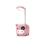 CIOKETTY Niedliche Schreibtischlampe, Gelbe Lampe, Niedliche Lampe, Kinderlampe, Kinderlampen Für Schlafzimmer, Jungen, Stifthalter-Tischlampe Für Studenten,(粉色小牛台灯)