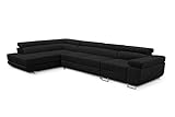 KREATIVE FURNITURE & DESIGN Ecksofa Links 343x88x203 cm - Sofa mit Schlaffunktion - Geräumig Eckcouch - Couch L Form - Wohnlandschaft L-Form Perfekt Für Ihr Zuhause Dunkelgrau Links