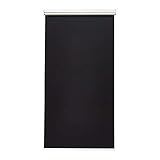 Amazon Basics Verdunkelungsrollo ohne Zugkette, ohne Bohren, 75 x 150 cm, Schwarz