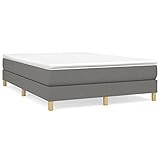 Tidyard Boxspringbett Bettgestell Einzelbett Polsterbett Bett Hotelbett Stoffbett Bettrahmen Lattenrost Designerbett Schlafzimmerbett 40 x 200 cm (B x L) Stoff,Sperrholz, Holzwerkstoff Dunkelgrau