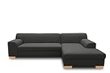DOMO. collection Ecksofa, Sofa in L-Form, Eckcouch mit Schlaffunktion, Couch Ecke Schlafen, anthrazit, 273 x 157 cm