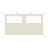 Pavillon-Seitenwand mit Fenstern, CIADAZ Seitenteile Pavillon, Partyzelt Seitenteile, Seitenwände Für Pavillon, Pergola Seitenwand, 4x2 m Creme