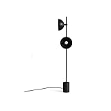 LSHTAR Schwarze Doppelkopf-Stehlampe für Wohnzimmer, modernes, schlichtes Design, Leselampen, kreative Modellraum-Stehlampen, Marmorsockel