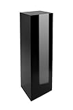 Vivanno Podest Deko-Säule Stele Blumenständer Fiberglas Schwarz Hochglanz 30x30x100