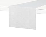 Simurq Tischläufer Wasserabweisende & Abwaschbare Tischläufer modern | Leinenoptik - Lotuseffekt | Pflegeleicht & fleckenabweisend Läufer | Tischläufer weiß (Farbe: Weiß, 40x160 cm)
